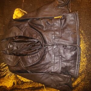 Black Leather Blazer Style Jacket